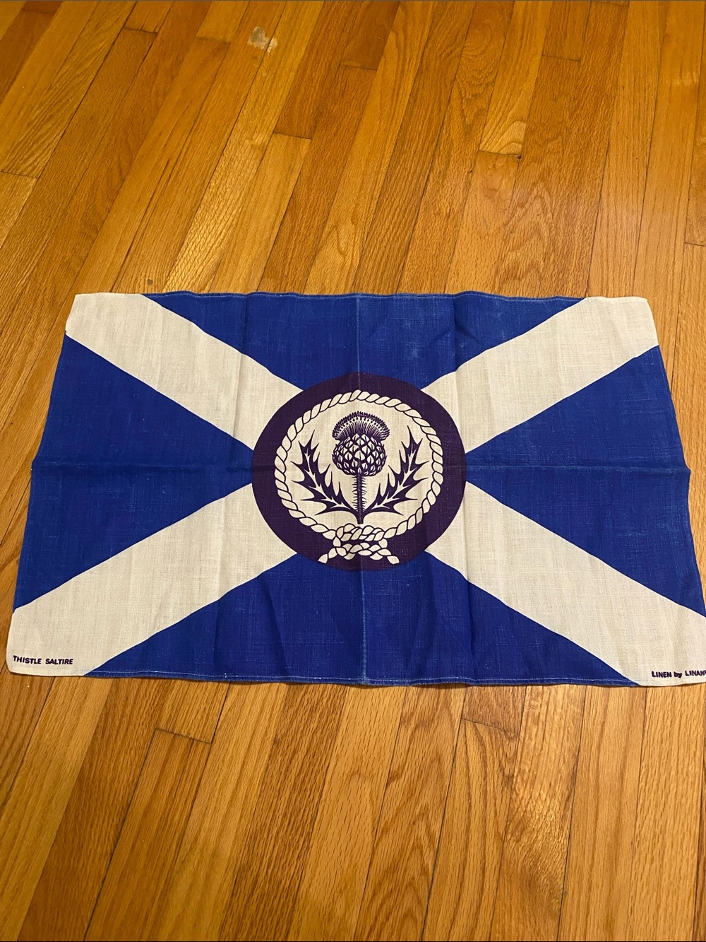 Thistle Saltire Linen Tea Towel - Linen by Linnane